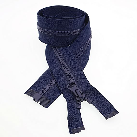 2PCS #5 Separating Jacket Zips for Sewing, Skirts, Bags, Molded Plastic Zippers Bulk (27 inch, Navy Blue) YIGIANXIN