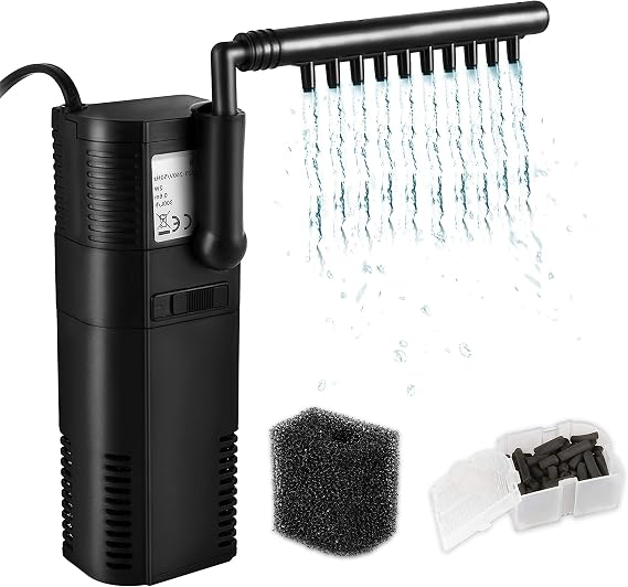 Forever Speed Aquarium Filter Pump – 2W 300 L/H Inner Filter Internal Filter, Suitable for Aquariums of 40 L or Less