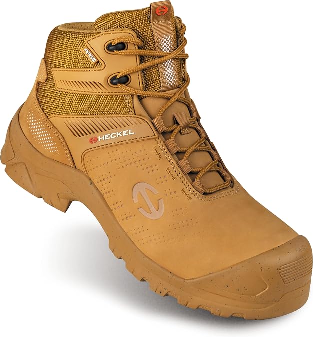 Heckel Maccrossroad TAN 3.0 High S3S Safety Boots - Metal-Free Safety Shoe Puncture-Proof Heat-Resistant HRO Non-Slip & Anti-Static