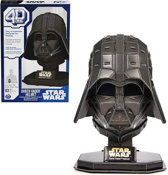 4D Build - Star Wars Darth Vader kaskı - kaliteli kartondan detaylı 3D model kiti, 83 parça, 12 yaşından itibaren Star Wars hayranları için