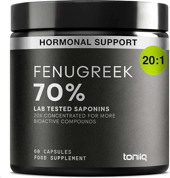 Fenugreek Capsules – 25,000mg Equivalent 1250mg High Potency 20:1 Extract