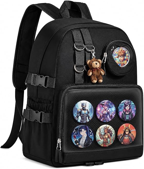 Ita Bag Preppy Backpack with Pin Display Insert for School Anime Cosplay