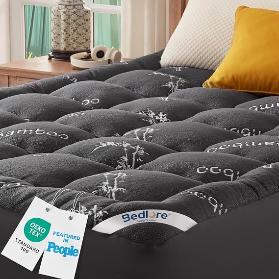 BEDLORE Mattress Topper Double Bed,Viscose Derived from Bamboo Mattress Pad