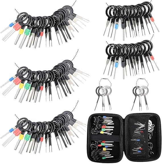 Terminal Removal Tool Kit 82 Pcs Depinning Tool Electrical Connector Pin Removal Extractor Kit Terminal Release Tool Set for Automotive Car