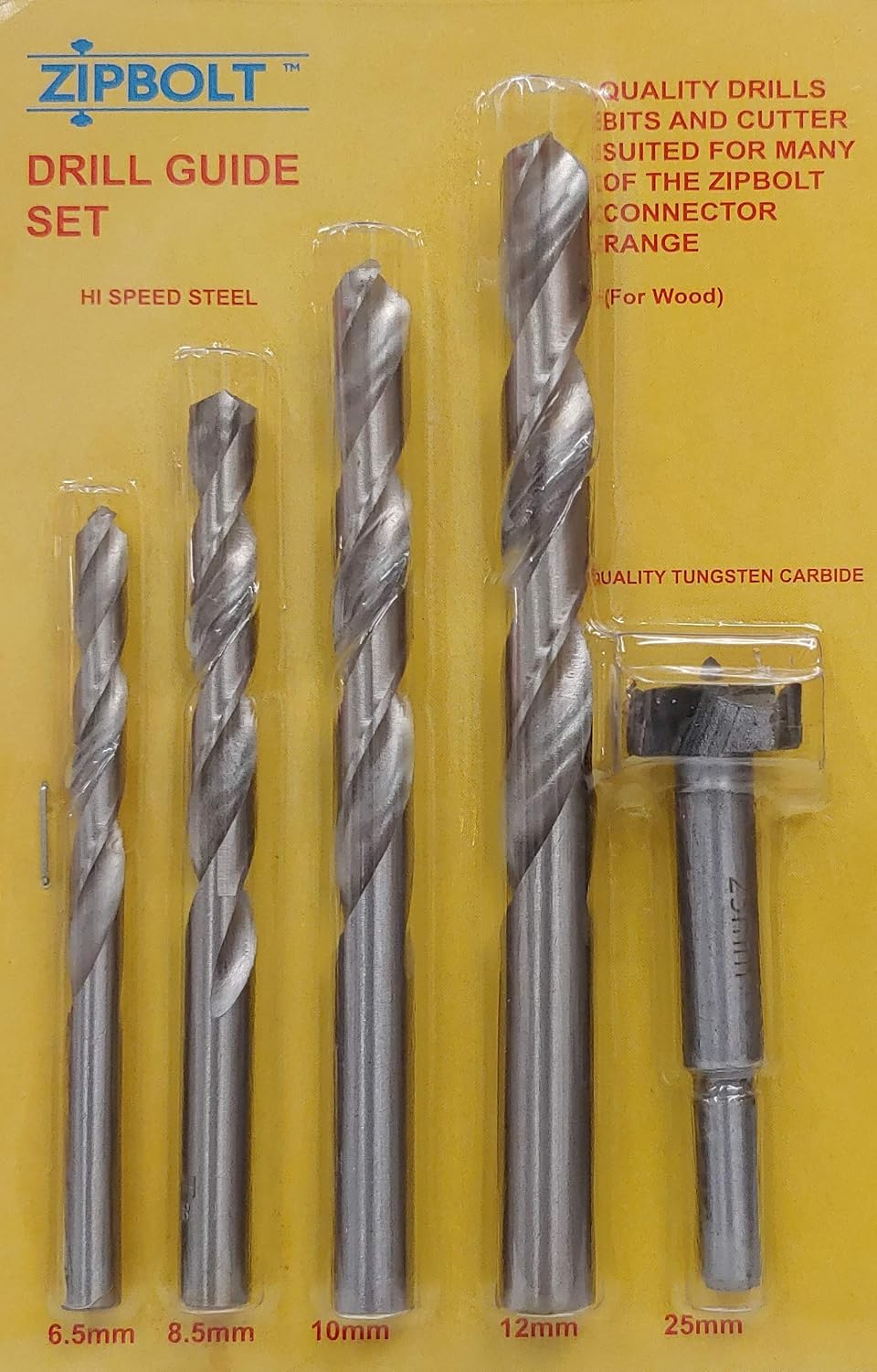 Zipbolt 40.285 Replacement Drill Bit Set for Universal Drill Guide Woodworking Project Kit