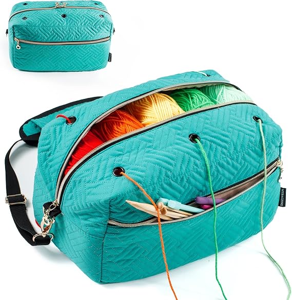 MYBAGZING Crochet Bag Organizer - Yarn Storage Organizer - Yarn Holder for Crochet & Knitting Accessories, Hooks & Needles