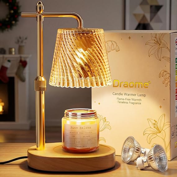 Candle Warmer Lamp - Dimmable & Timer with 2 Bulbs for Jar Candles [Energy Class E]