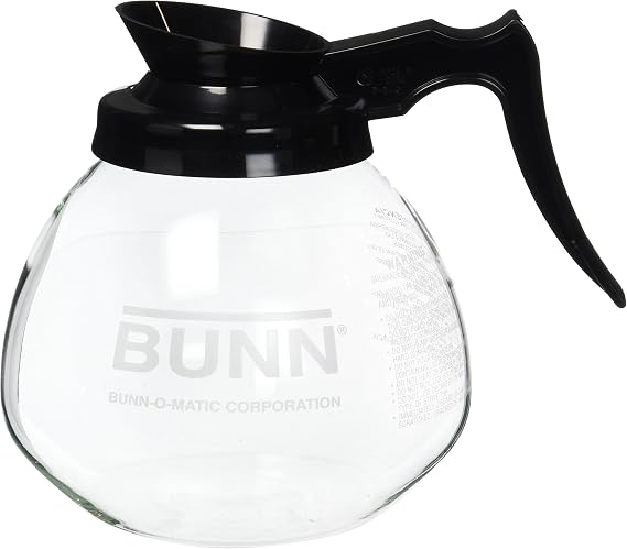 BUNN 12 Cup Standard Decanter Coffee Pot, Clear/Black