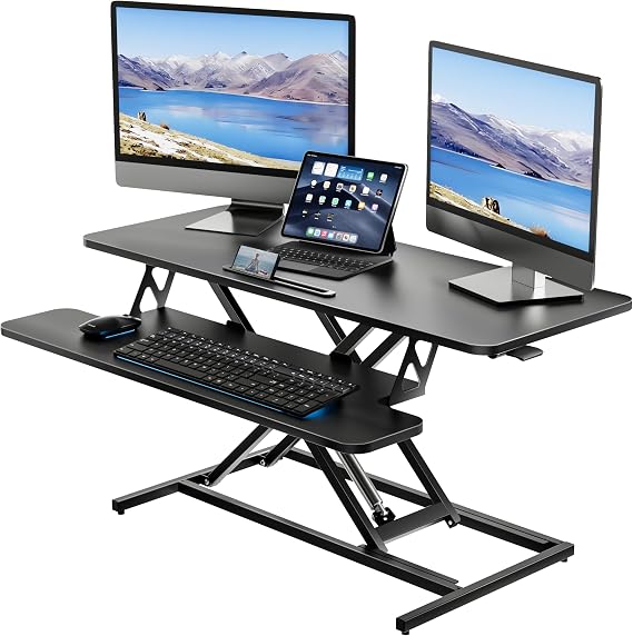 ERGOMAKER Height Adjustable Standing Desk Converter 101cm(40 Inch), Black