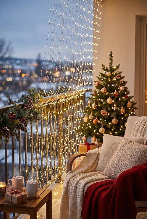 Yılbaşı Ağacı ve Oda Dekorasyon Kumandalı 8 Ayrı Moda Sahip 3x3M 300X300Cm Perde Led 10 Saçaklı Sarkıtlı 300 Led Gün Işığı Kalp Askı [Enerji Sınıfı A+]