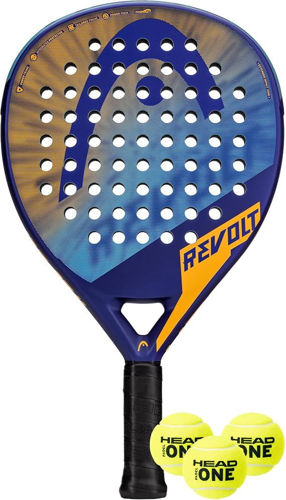 HEAD Revolt Padel Racket Set includes 3 HEAD Padel Balls