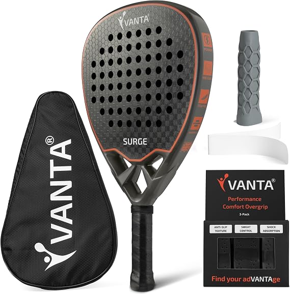 12K Carbon Fibre Diamond Padel Racket Bundle | Explosive Power | Advanced