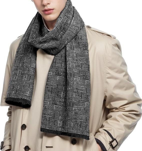 Men’s Cashmere-Like Soft Winter Scarf – Warm, Lightweight, Stylish, Comfortable, Classic Design for Cold Weather