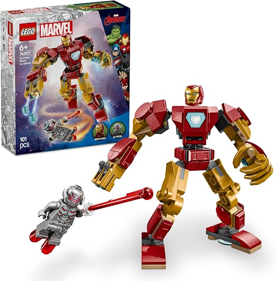 LEGO Marvel Iron Man Mech vs. Ultron 76307 Toy for Boys and Girls