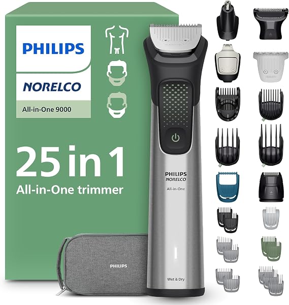 Norelco Philips All-in-One 9000 25-in-1 Trimmer Face Hair & Body Steel
