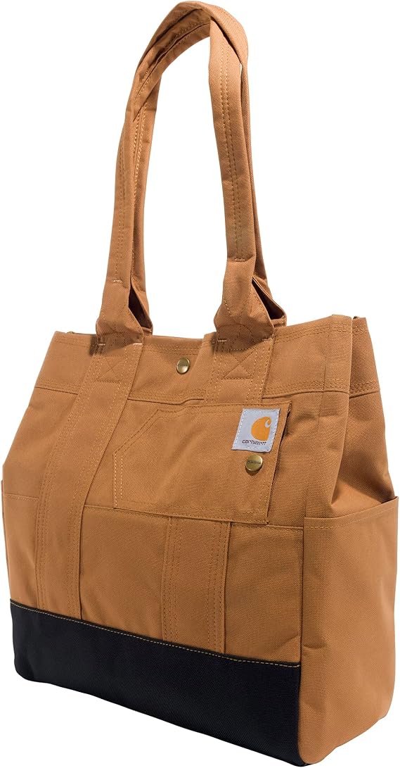Carhartt Unisex's Vertical, Durable Water Resistant Tote Bag with Snap Closure, One Size