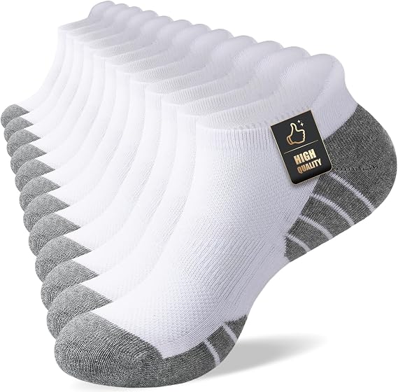 Cirorld Cotton Trainer Socks for Men & Women, 6 Pairs, Cushioned