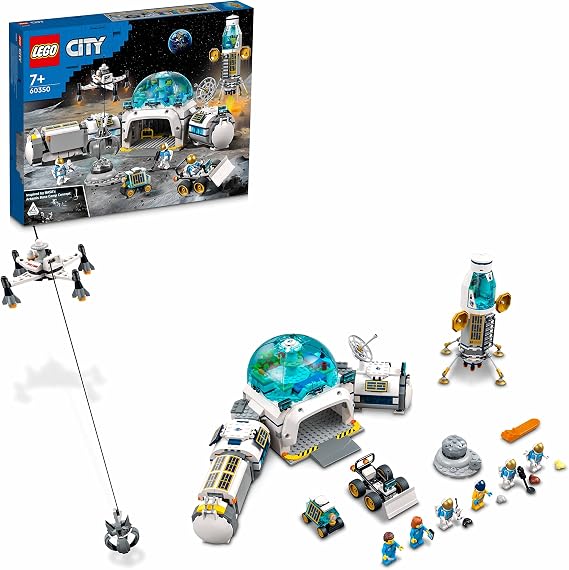 LEGO® City Lunar Research Base 60350 - Creative Toy Making Set for Kids (786 Pieces)