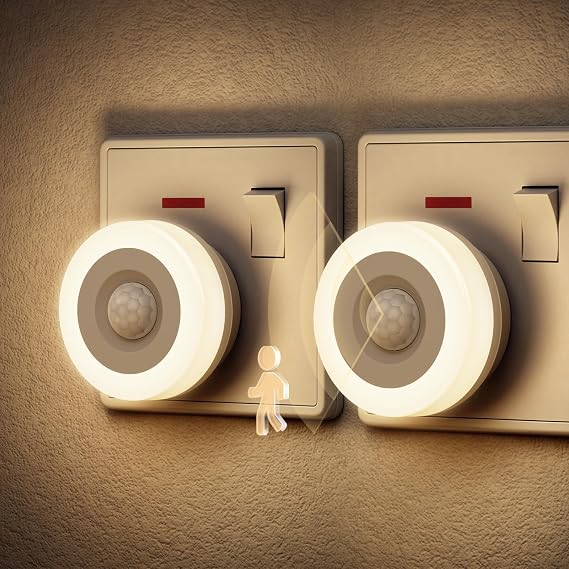 LOHAS-LED Motion Sensor Night Light, Auto On/Off, 3000K, Hallway, 2 Pack