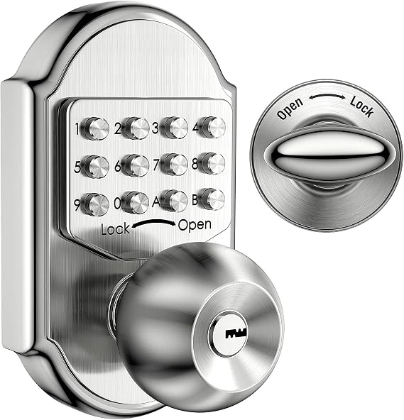 Keyless Entry Door Lock Deadbolt Keypad Mechanical Stainless Steel (Pass Code or Key) 100% Mechanical, No Electronic