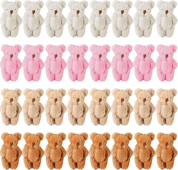 Skylety 32 Pieces Mini Bear Plush Toy Small Bear 2.36 Inches