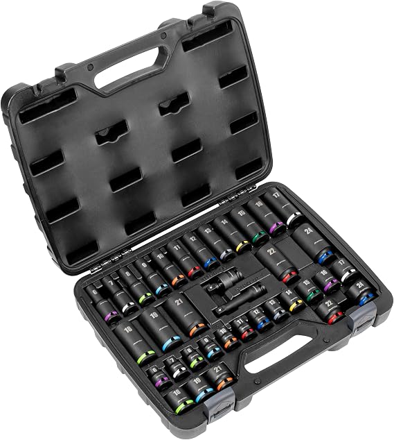 Sealey Premier 36pc 3/8" Sq Drive Impact Socket Set - Colour-Coded - AK5633M