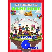 Roblox Birthday Card For Son Age 6 - Personalised Option with ANY NAME, AGE or RELATION - POSTED SAME DAY - FULL COLOUR INSIDE!