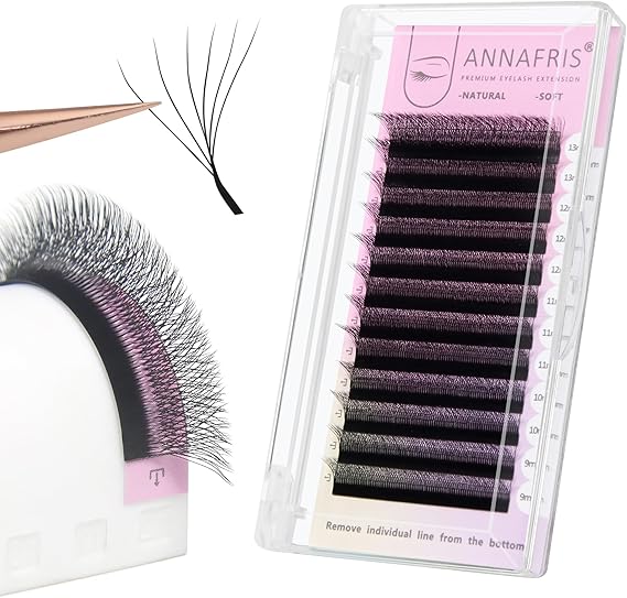 6D W Lash Extension Premade Fan Lashes 0.07 D 10mm Russian Volume Eyelashes Pre Made 6D W Lash Matte Black False Lashes(10mm, 0.07 D)