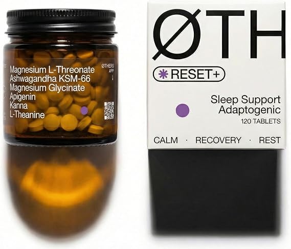 ØTHERS Reset+ Sleep Support 6-in-1 Adaptogenic Supplement | Magnesium L-Threonate, KSM66 Ashwagandha, Apigenin L-Theanine & Kanna | 120 Vegan Micro Tablets | UK Made