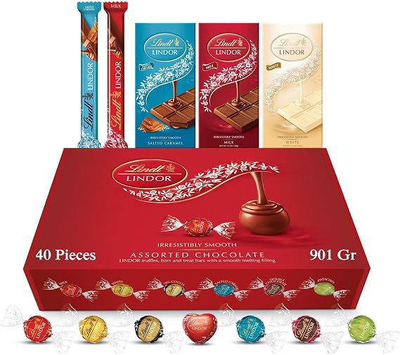 Lindt Lindor Assorted Chocolates Gift Box - 901g (40-Piece Set)