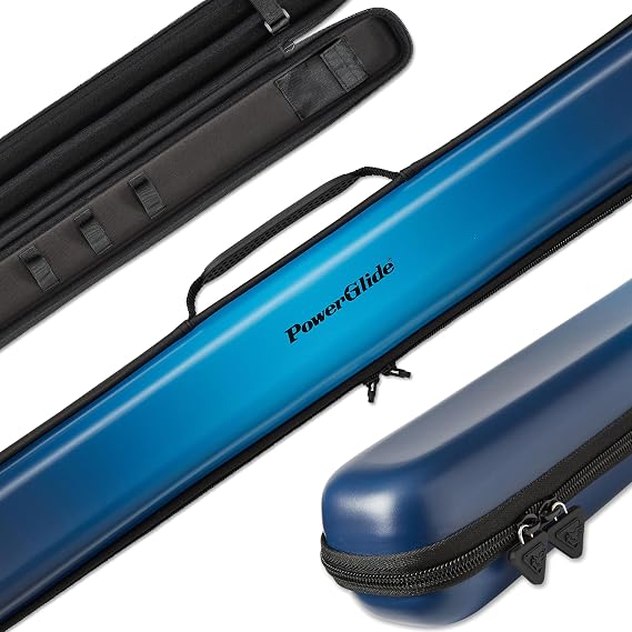 PowerGlide Snooker Pool or Billiard Cue Case | Svartur | Modern Design Soft Touch EVA | Handle & Shoulder Strap | Protective Foam Interior | Accessory Pockets | to Fit 2-Piece Cue