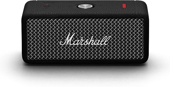 Marshall Emberton II Portable Bluetooth Speakers, Wireless, IP67 Dust- and Water Resistant, Over 30 Hours Playtime, Quick Charge - Black &amp; Steel