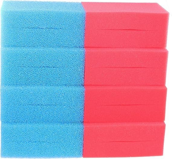 Compatible Filter Foam Sponge Set Fit for Oase Biotec Screenmatic 18/36 (4x Red Fine, 4x Blue Coarse)