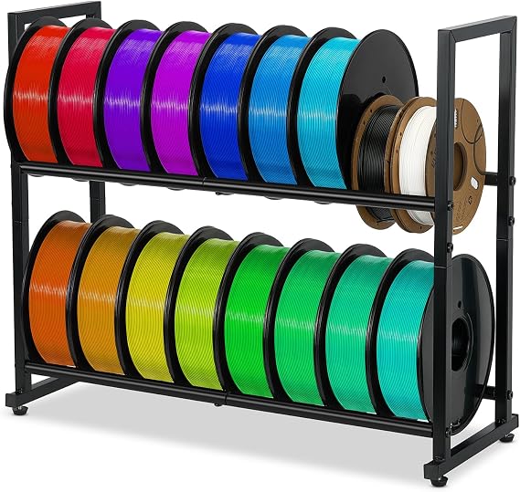 3D Printer Filament Storage Rack, 2 Layer 3D Printing Filament Metal Rack