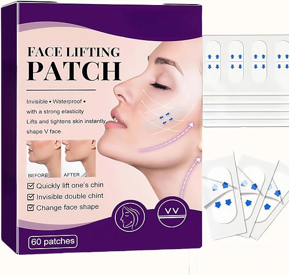 60pcs Invisible Face Lift Tape - V Edge Patches for Face- Waterproof And Instant Makeup Tool For Wrinkles. Anti-Wrinkle Patches For An Instant Face Lift