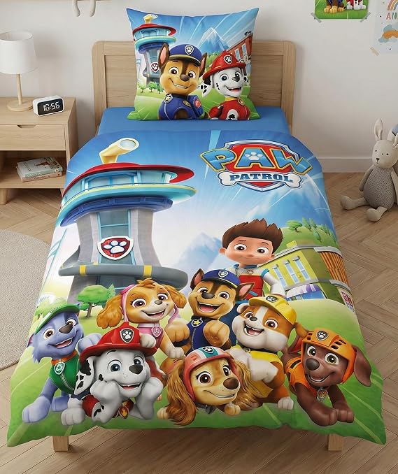 Paw Patrol Single Duvet Cover 140x200 + Pillowcase 65x65 Chase Stella Gift
