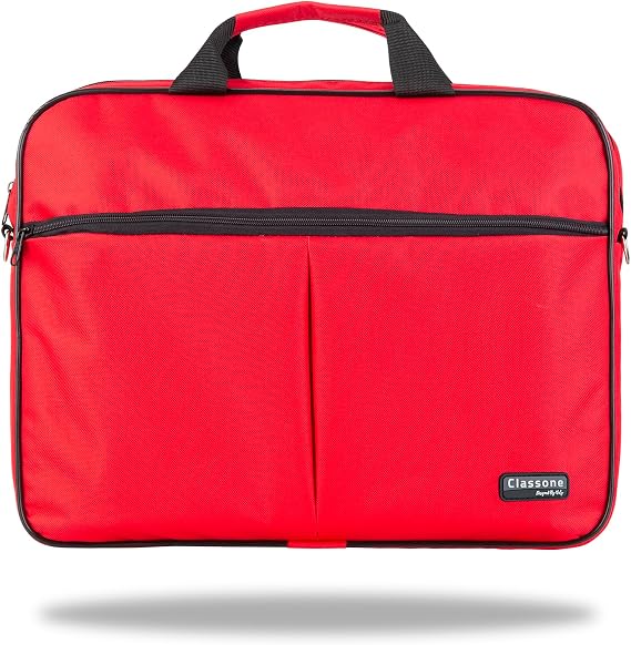 Classone WTX302 WTXpro Serisi 15.6 inch Uyumlu Su Geçirmez Kumaş Macbook, Laptop, Notebook El Çantası- Kırmızı