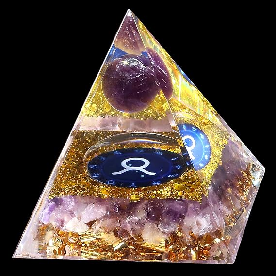 Taurus Crystal Pyramid Healing Crystals Tower Ogan Chakra Energy Tower Orgonite Pyramid Crystal Taurus Gifts for Birthday Christmas Spiritual Gifts for Women Men