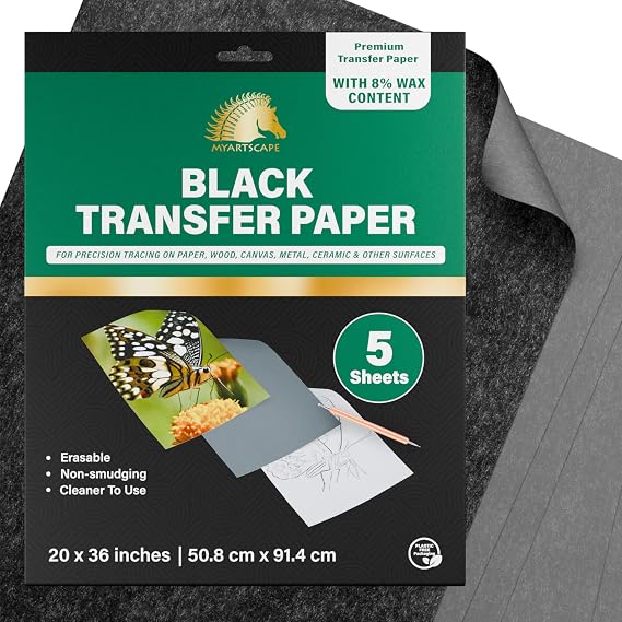 MyArtscape Graphite Transfer Paper 20" x 36" 5 Waxed Sheets