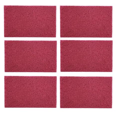 3M Scotch Brite 7447 Very Fine Grade General Purpose Sanding Hand Pads 200 x 125mm/8" x 5" Red 6Pcs