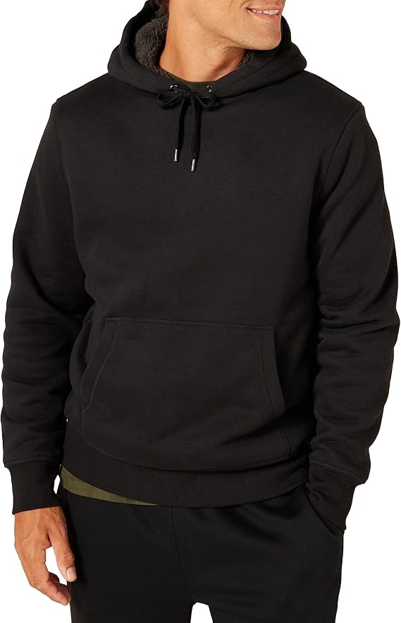 Amazon Essentials Men's Sherpa-Lined Fleece Pullover Hoodie