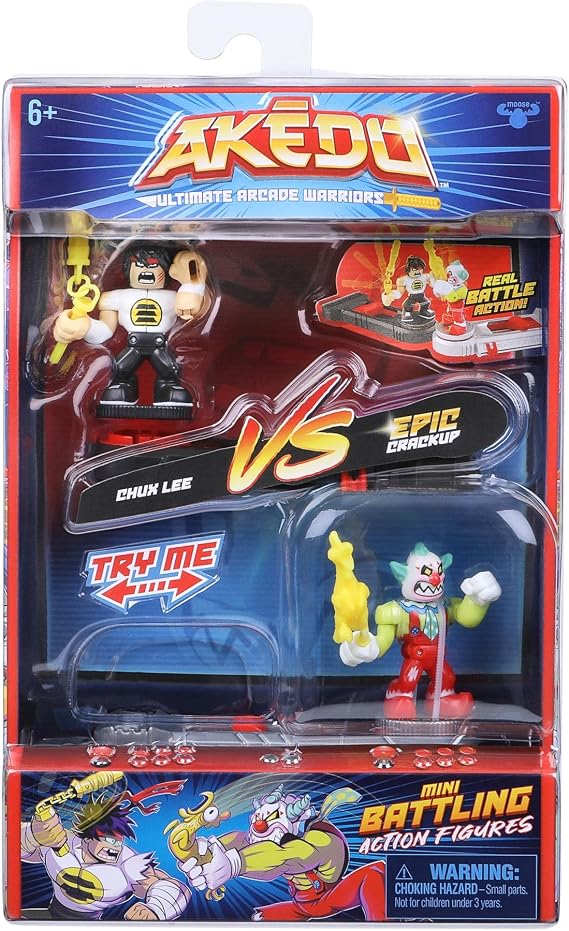 Giochi Preziosi Akedo Chux Lee VS Epic Crackup, Complete Battle Start Game Set, 2 Akedo Warriors and 2 Controllers Included, for Children from 6 Years, AKE01300, Multicoloured
