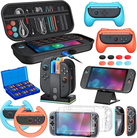 [Charge Inside]23-In-1 WAXITY Carrying Case Bundle for Nintendo Switch 2