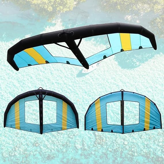 Inflatable Surfing Wing 4㎡ /5㎡ /6㎡ Kitesurfing Wing Lightweight Handheld Inflatable Surf Wing Foil Surfboard Inflatable Wind Wingfoil with Window,4㎡