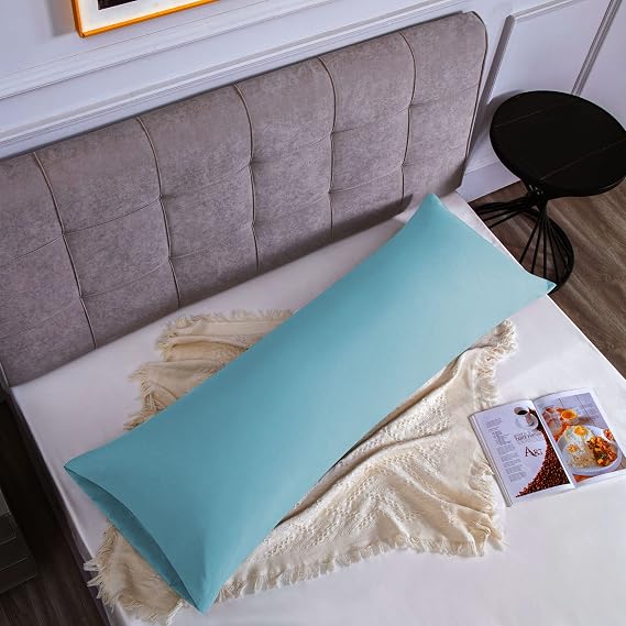 Pillow Cover 100% Microfibre 50 x 135 cm, Pillow Cases Extra Soft Hypoallergenic Breathable Light Blue