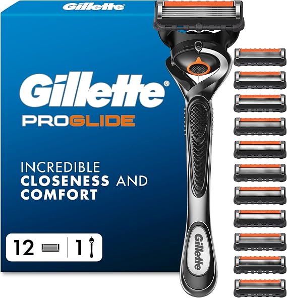 Gillette ProGlide Razor for Men, 1 Handle & 12 Blade Refills