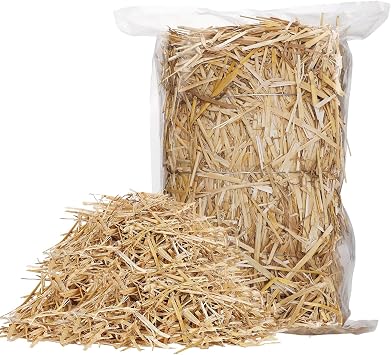 Natural Wheat Straw - 1 LB Dry Clean Soft Garden Mulch Weed Cover Chicken Coop Yard Farm Pets Bedding, Warm Decorative Straw Bale for Stray Cats Dogs Shelter