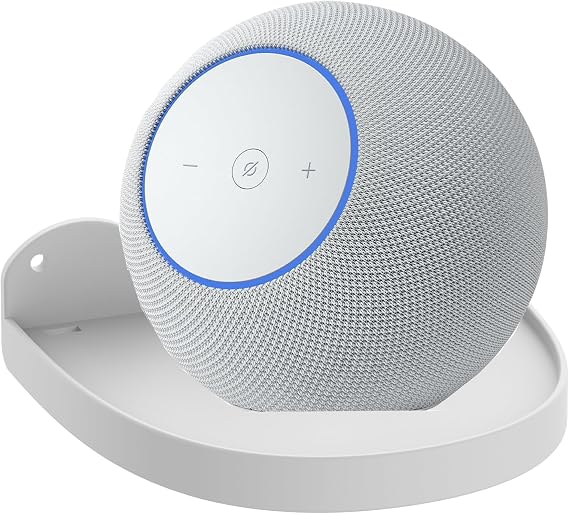 Wall Mount Holder for 2025 New Echo Studio / Echo Dot Max Compatible Echo Studio Speaker Stand Metal Holder Accessory Rack for Echo Dot Max Standing Speaker White, 1 Piece