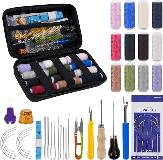 45 PcsSewing Tool Set, Multi-Purpose Needle and Thread Kit for Beginners, Sewing Kit Needle and Thread Tools, Sewing Sets & Kits, Gifts for Women Men, Hand Repair Tools