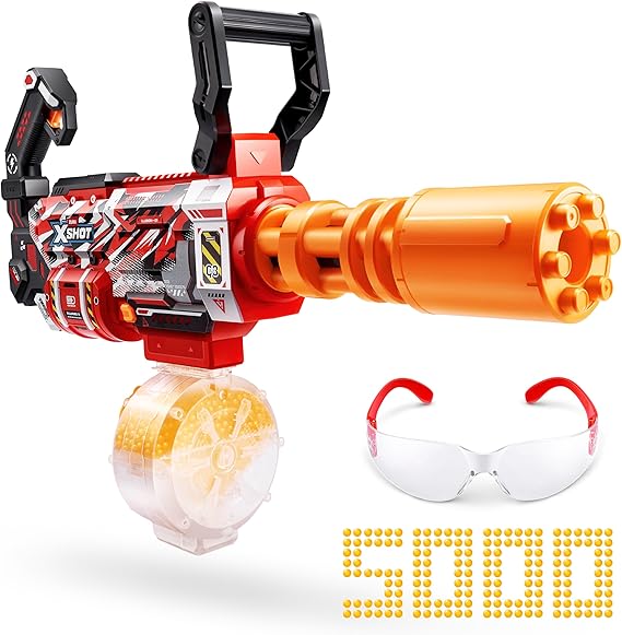 XSHOT Hyper Gel Gatlin Blaster by ZURU – 5000 Gellets, Motorised Rapid-Fire Battle Gun for, Outdoor Gift for Him, Garden Battle Toy for Dads & Kids, Birthday Idea, 14+